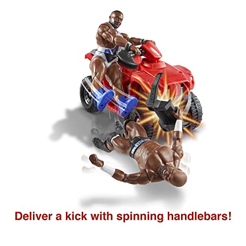 Mattel WWE Action Figures Vehicle Wrekkin Slam N Spin ATV Breakaway Car with Big E 6 Inch Figure Toy for Kids and Collectors