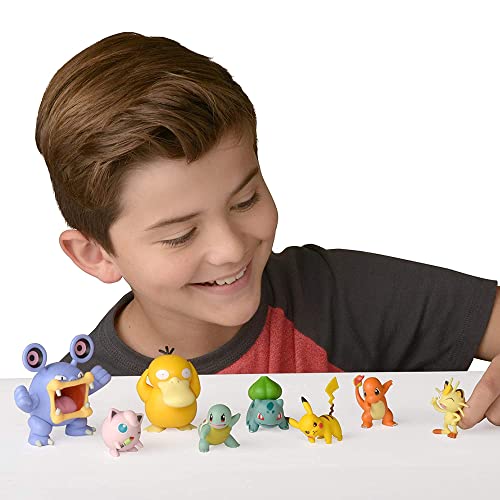 Pokémon Battle Figure 8-Pack - Comes with 2” Pikachu, 2” Bulbasaur, 2” Squirtle, 2” Charmander, 3" Haunter 2” Meowth, 2" Jigglypuff, 3” Loudred and 3” Psyduck