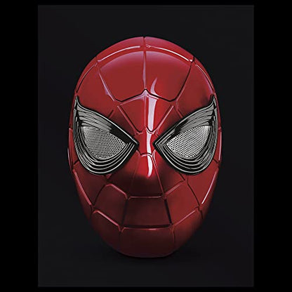 Spider-Man Marvel Legends Series Iron Spider Electronic Helmet with Glowing Eyes, 6 Light Settings and Adjustable Fit , Red