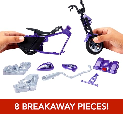 Mattel WWE Wrekkin' Action Figure & Toy Vehicle Set, Undertaker with Slamcycle Motorcycle with Lanching Action and Breakable Parts