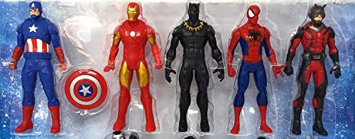 Marvel Avengers Action Figures - Iron Man, Hulk, Black Panther, Captain America, Spider Man, Ant Man, War Machine & Falcon! (8)