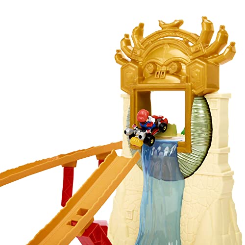 Hot Wheels The Super Mario Bros. Movie Track Set, Jungle Kingdom Raceway Playset with Mario Die-Cast Toy Car .