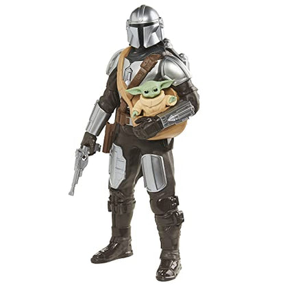 Playskool STAR WARS Galactic Action The Mandalorian & Grogu Interactive Electronic 12-Inch-Scale Action Figures,Toys for Kids Ages 4 and Up