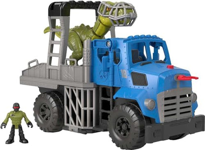 Fisher-Price Imaginext Jurassic World Dominion Break Out Dino Hauler Vehicle with T. rex Dinosaur 5-Piece Playset for Ages 3+ Years