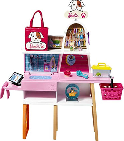 Barbie Doll and Playset, Pet Boutique with 4 Pets, Color-Change Grooming Feature and 20+ Themed Accessories