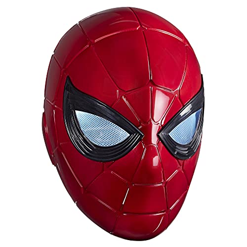 Spider-Man Marvel Legends Series Iron Spider Electronic Helmet with Glowing Eyes, 6 Light Settings and Adjustable Fit , Red