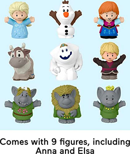 Fisher-Price Little People Toddler Playset Disney Frozen Carry Along Castle Case with 9 Figures for Preschool Kids Ages 18+ Months