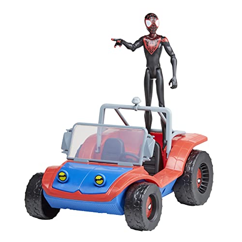 Spider-Man Marvel Spider-Mobile 6-Inch-Scale Vehicle with Miles Morales Action Figure,Ages 4 and Up