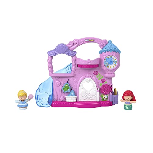 Fisher-Price Disney Princess Toddler Toy Little People Play & Go Castle Portable Playset with Ariel & Cinderella Figures for Ages 18+ Months