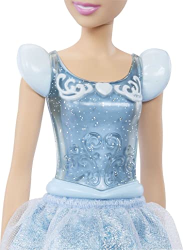 Mattel Disney Princess Dolls,Cinderella Posable Fashion Doll with Sparkling Clothing and Accessories