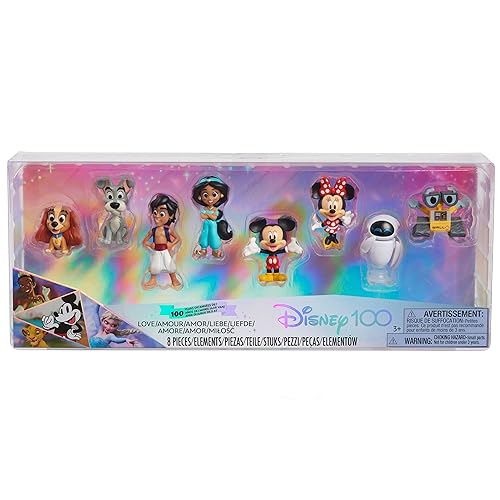 Disney100 Years of Love Celebration Collection Limited Edition 8-Piece Figure Pack, Officially Licensed Kids Toys for Ages 3 Up by Just Play