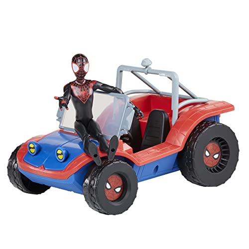 Spider-Man Marvel Spider-Mobile 6-Inch-Scale Vehicle with Miles Morales Action Figure,Ages 4 and Up