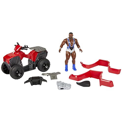 Mattel WWE Action Figures Vehicle Wrekkin Slam N Spin ATV Breakaway Car with Big E 6 Inch Figure Toy for Kids and Collectors