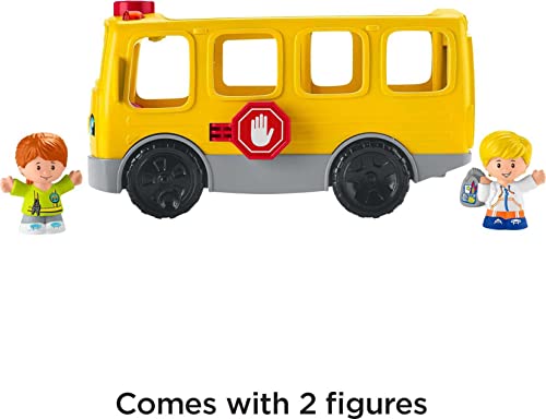 Little People Musical Toddler Toy Sit With Me School Bus with Lights Sounds & 2 Figures for Ages 1+ Years,Brown