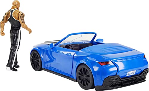 WWE Slam Mobile Wrekkin Vehicle Breakaway Car with WWE the Rock, for 6-Inch Action Figure