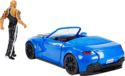 WWE Slam Mobile Wrekkin Vehicle Breakaway Car with WWE the Rock, for 6-Inch Action Figure