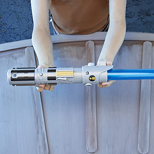 STAR WARS Lightsaber Forge Luke Skywalker Electronic Extendable Blue Lightsaber Toy, Customizable Roleplay Toy, Kids Ages 4 and Up