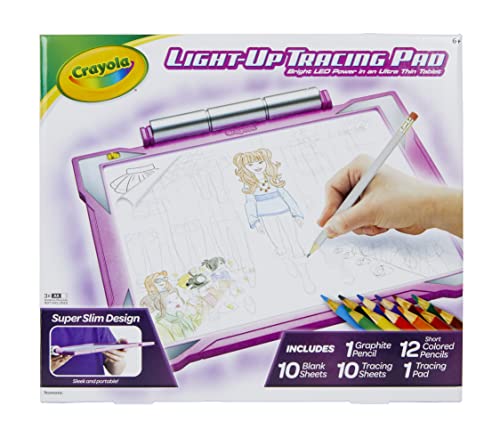 Crayola Light Up Tracing Pad - Pink, Drawing Pads for Kids, Kids Toys, Gifts for Girls and Boys, Ages 6, 7, 8, 9 [Amazon Exclusive].