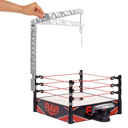 Mattel WWE Kickout Ring Wrekkin Playset with Randomized Ring Count, Springboard Launcher, Crane, WWE Championship & Accessories, 13-Inch X 20-Inch Ring, Multicolor