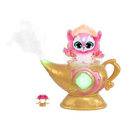 Magic Mixies Magic Genie Lamp with Interactive 8" Pink Plush Toy and 60+ Sounds and Reactions. Perform The Magic Steps to Unlock a Magic Ring and Reveal a Pink Genie Mixie from The Real Misting Lamp