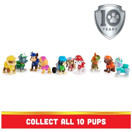 Paw Patrol, 10th Anniversary, All Paws On Deck Toy Figures Gift Pack with 10 Collectible Action Figures, Kids Toys for Ages 3 and up