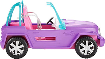 Barbie Toy Car, Purple Off-Road Vehicle with 2 Pink Seats and Treaded, Rolling Wheels