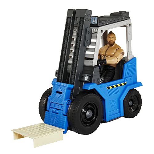 WWE Mattel Slam 'N Stack Forklift Wrekkin Vehicle Breakaway Forklift with Brock Lesnar, for 6-Inch Action Figure