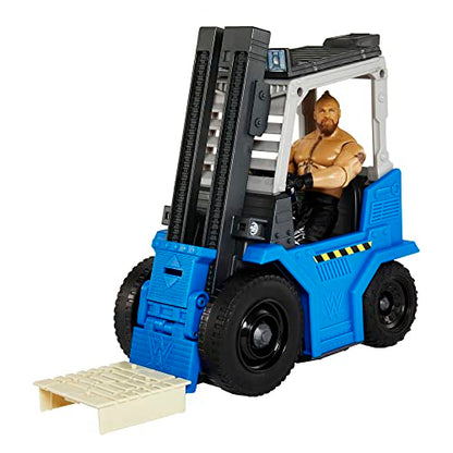 WWE Mattel Slam 'N Stack Forklift Wrekkin Vehicle Breakaway Forklift with Brock Lesnar, for 6-Inch Action Figure