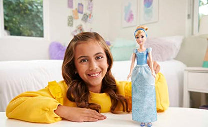 Mattel Disney Princess Dolls,Cinderella Posable Fashion Doll with Sparkling Clothing and Accessories