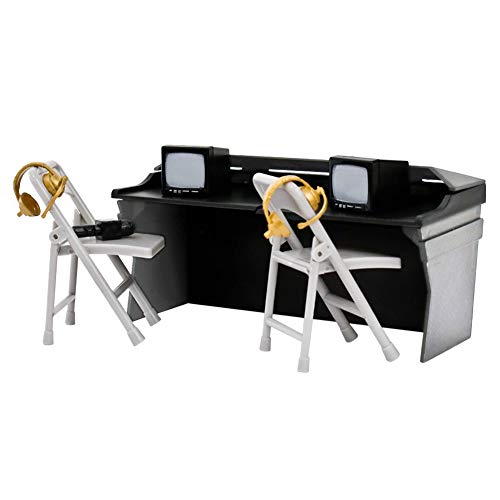 Black & Gray Commentator Table Playset for Wrestling Action Figures