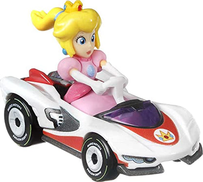 Hot Wheels Mario Kart Vehicle 4-Pack, Set of 4 Fan-Favorite Characters Includes 1 Exclusive Model, Collectible Gift for Kids & Fans Ages 3 Years Old & Up