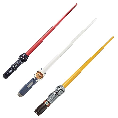 Star Wars Lightsaber Squad 3-Pack, The Mandalorian, Ahsoka, and Darth Vader Lightsabers, Toys for 4 Year Old Boys and Girls (Amazon Exclusive)