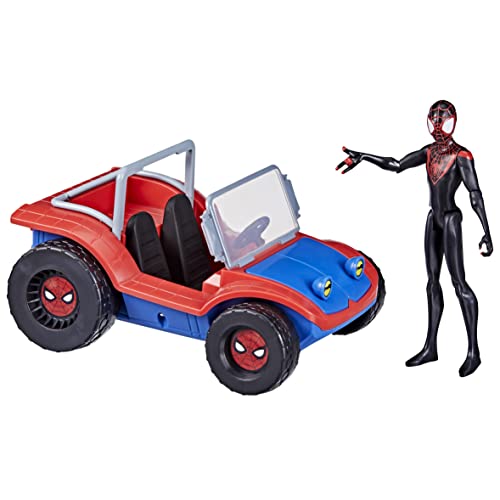 Spider-Man Marvel Spider-Mobile 6-Inch-Scale Vehicle with Miles Morales Action Figure,Ages 4 and Up