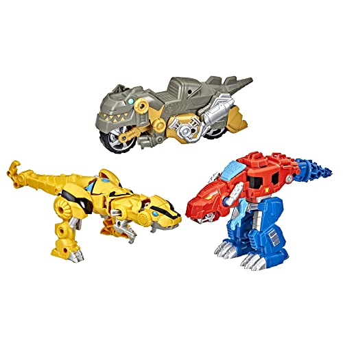 Playskool Transformers Primal Team-Up 3-Pack with Optimus Prime,Bumblebee,and Grimlock Converting Dinosaur Figures,4.5-Inch (Amazon Exclusive)