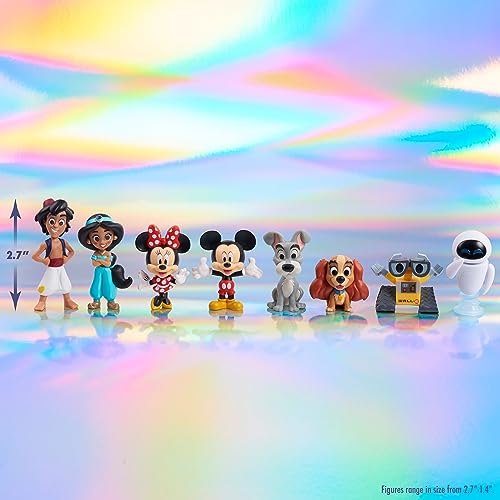 Disney100 Years of Love Celebration Collection Limited Edition 8-Piece Figure Pack, Officially Licensed Kids Toys for Ages 3 Up by Just Play