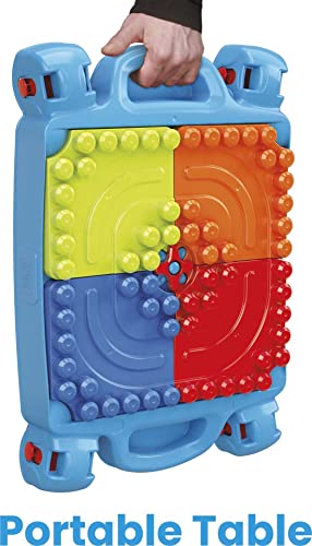 MEGA Bloks Fisher Price Toddler Building Blocks, Build N Learn Activity Table with 30 Pieces, Toy Car and Storage.