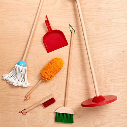 Melissa & Doug Let's Play House Dust! Sweep! Mop! 6 Piece Pretend Play Set - Kids Broom And Mop Set For Ages 3+