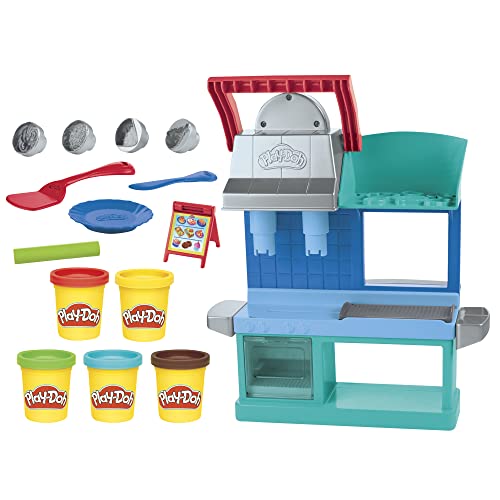 Play-Doh Kitchen Creations Busy Chef's Restaurant Playset, 2-Sided Play Kitchen set . Ages 3+