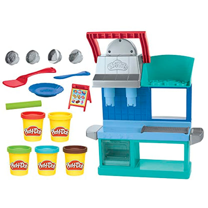 Play-Doh Kitchen Creations Busy Chef's Restaurant Playset, 2-Sided Play Kitchen set . Ages 3+