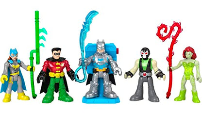 Fisher-Price Imaginext DC Super Friends Preschool Toys Batman Battle Multipack 9-Piece Figure Set with Light-Up Backpack for Ages 3+ Years