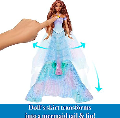 Mattel Disney The Little Mermaid Transforming Ariel Fashion Doll, Switch from Human to Mermaid