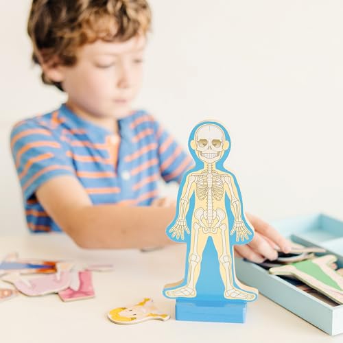 Melissa & Doug Magnetic Human Body Anatomy Play Set With 24 Magnetic Pieces and Storage Tray - Human Body Model Puzzle For Preschoolers And Kids Ages 3+