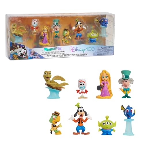 Disney100 Years of Laughter Celebration Collection Limited Edition 8-Piece Figure Pack, Officially Licensed Kids Toys for Ages 3 Up by Just Play