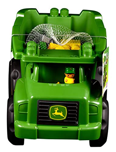 MEGA BLOKS John Deere Toddler Blocks Building Toy, Dump Truck with 25 Pieces, 1 Figure, Green, Fisher-Price Gift Ideas for Kids