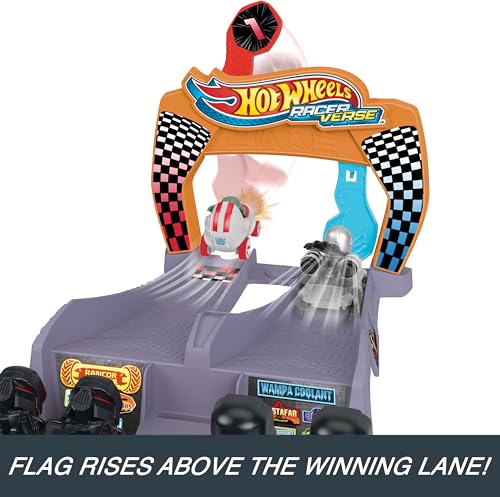 Hot Wheels Racerverse, Star Wars Track Set with Die-Cast Hot Wheels Racers Inspired by Star Wars: Grogu & The Mandolorian