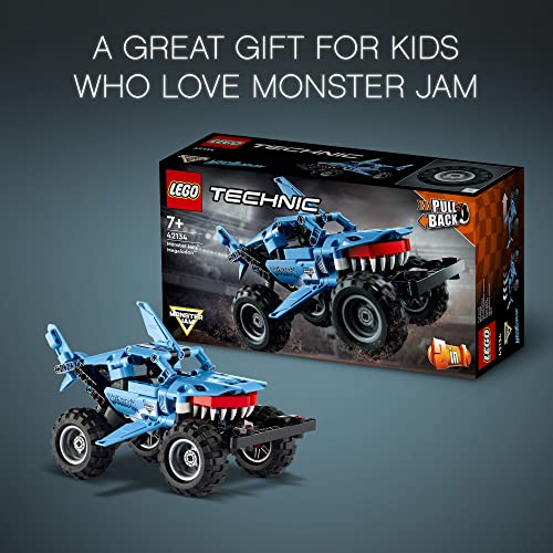 LEGO Technic Monster Jam Megalodon 42134 Set - 2 in 1 Pull Back Shark Truck to Lusca Low Racer Car Toy, Summer DIY Building Toy Ideas for Outdoor Play for Kids, Boys, and Girls Ages 7+