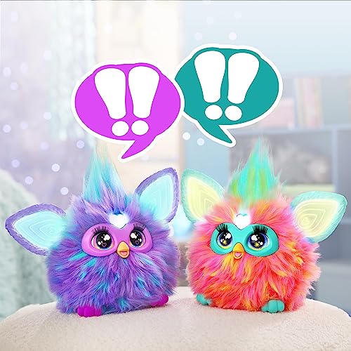 Furby Purple, 15 Fashion Accessories, Interactive Plush Toys for 6 Year Old Girls & Boys & Up, Voice Activated Animatronic