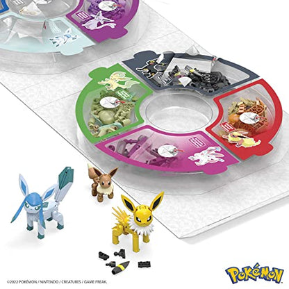 MEGA Pokemon Action Figure Building Toys for Kids, Every Eevee Evolution with 470 Pieces, 9 Poseable Characters