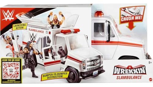 Mattel WWE Slambulance Wrekkin' Vehicle Breakaway Ambulance, for 6-Inch Action Figure (Amazon Exclusive)