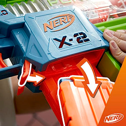 Nerf Elite 2.0 Double Punch Motorized Dart Blaster, Rapid Alternating Barrels, 50 Nerf Elite Darts, 2X 10-Dart Clips, Ages 8 & Up